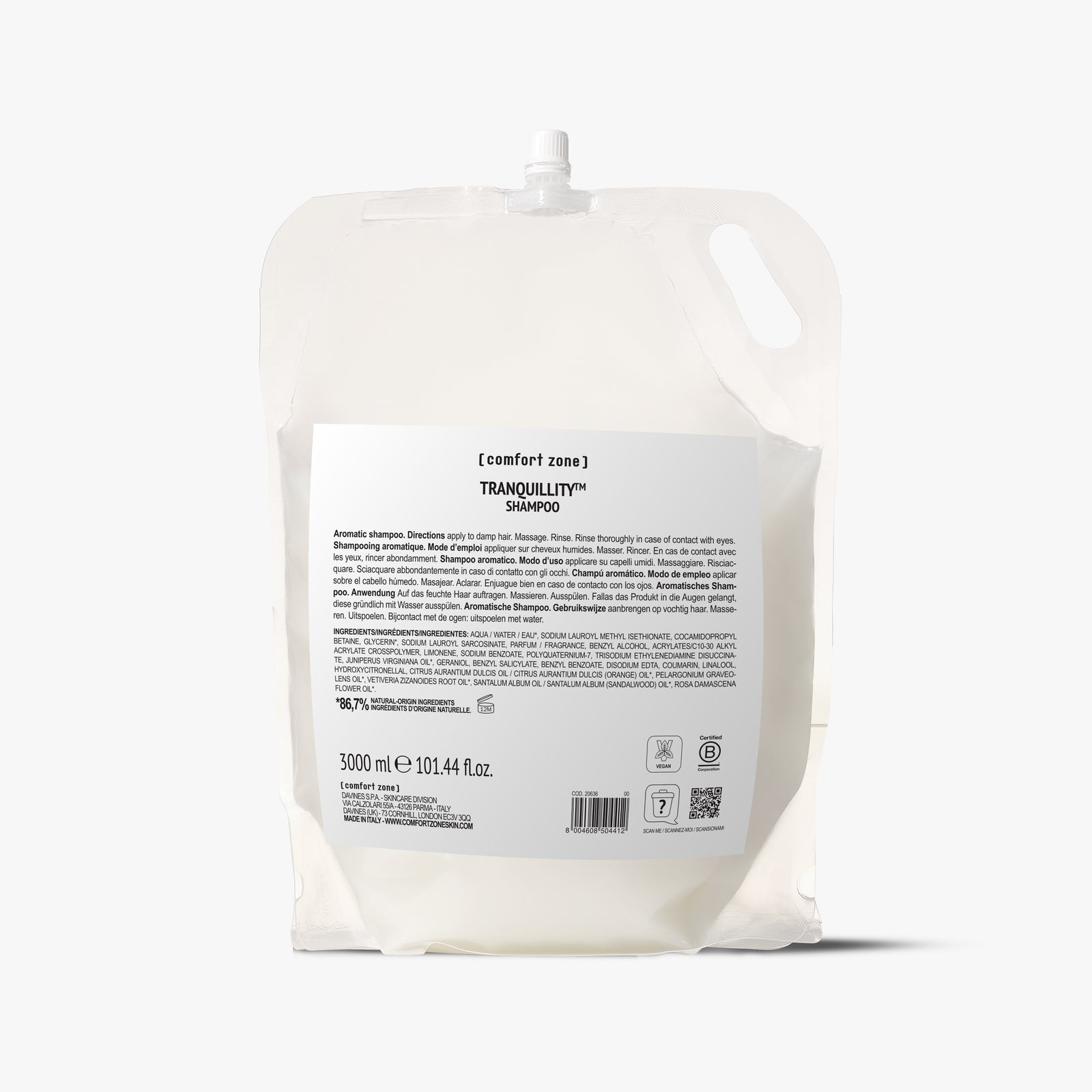Comfort Zone: Professional Tranquillity Shampoo 3L  3L Aromatic Shampoo Refillable -8004608504412
