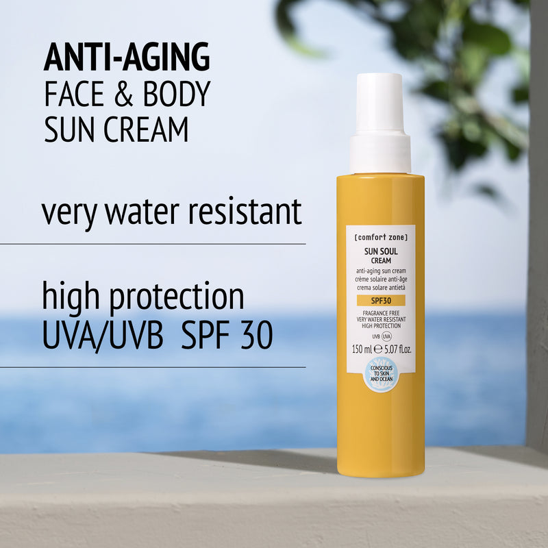 Comfort Zone: SUN SOUL CREAM SPF 30  Anti-aging face &amp; body sun cream - long lasting -
