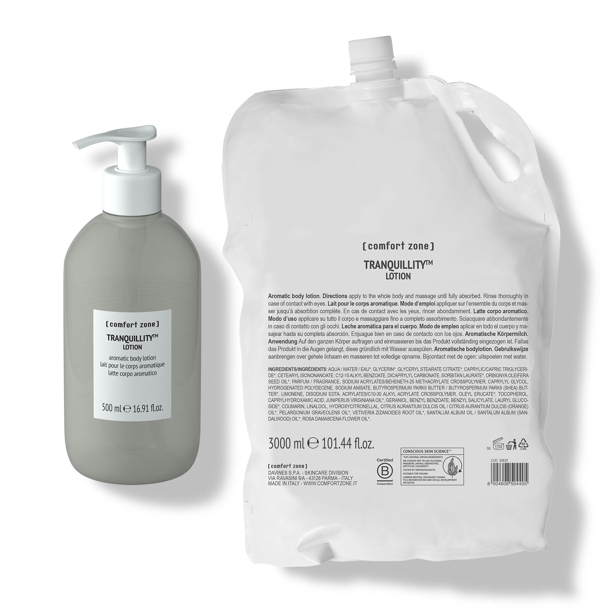 Comfort Zone: TRANQUILLITY&amp;#8482; TRANQUILLITY™ BODY LOTION 3L  Aromatic Body Lotion 3L refillable with 500ml Bottle -
