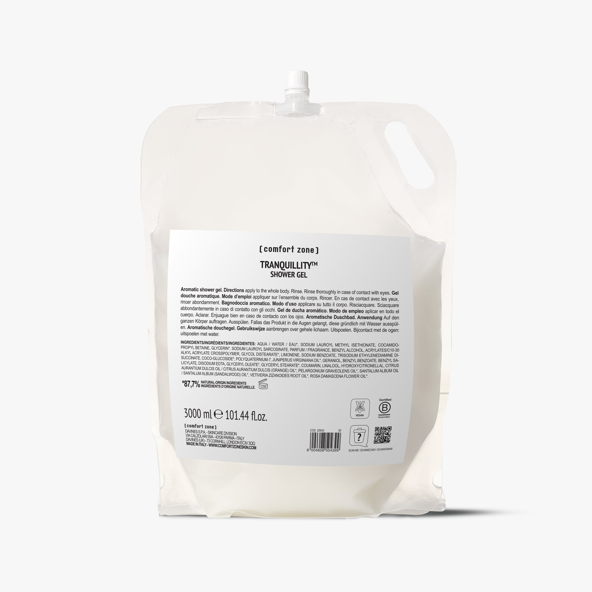 Comfort Zone: Professional Shower Gel 3L  3L Shower Gel Refillable -8004608504399
